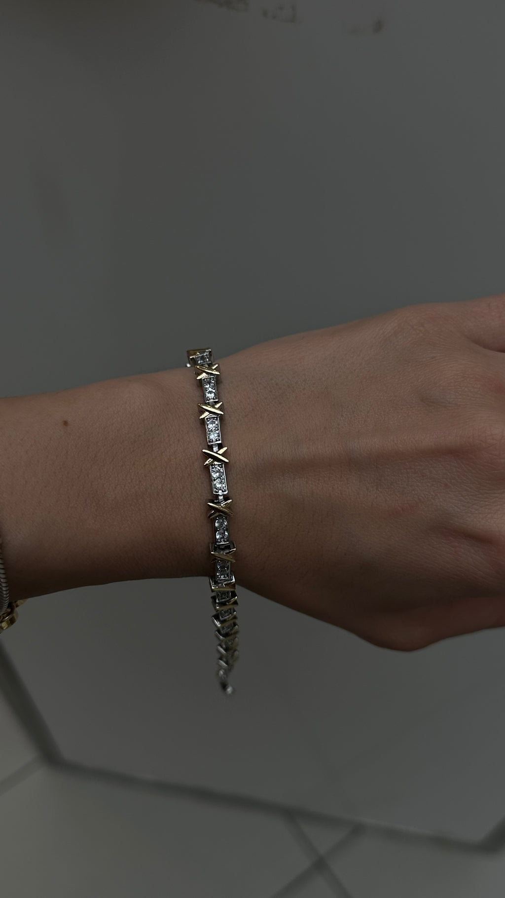 Designer X silver and gold bracelet