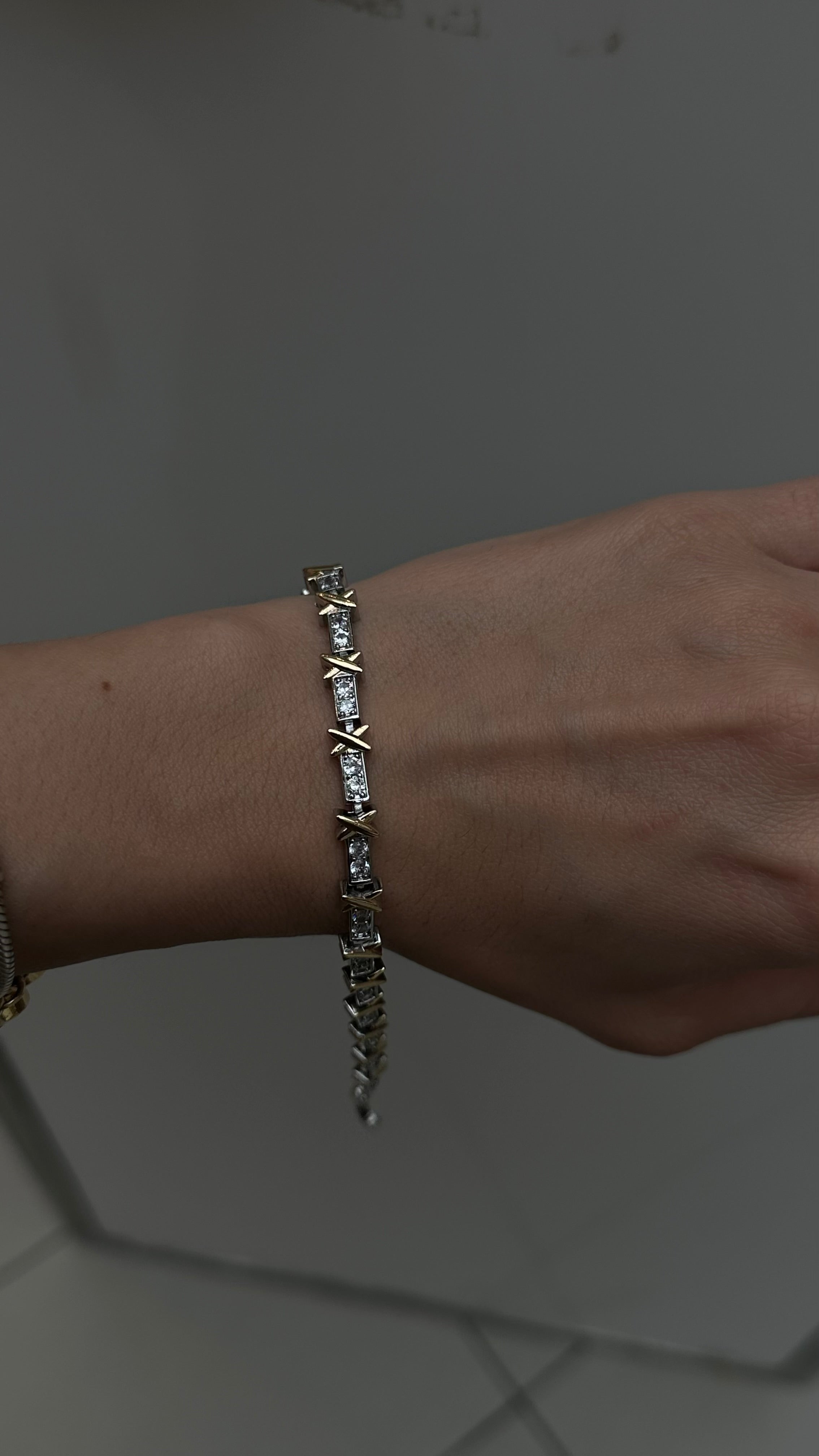 Designer X silver and gold bracelet