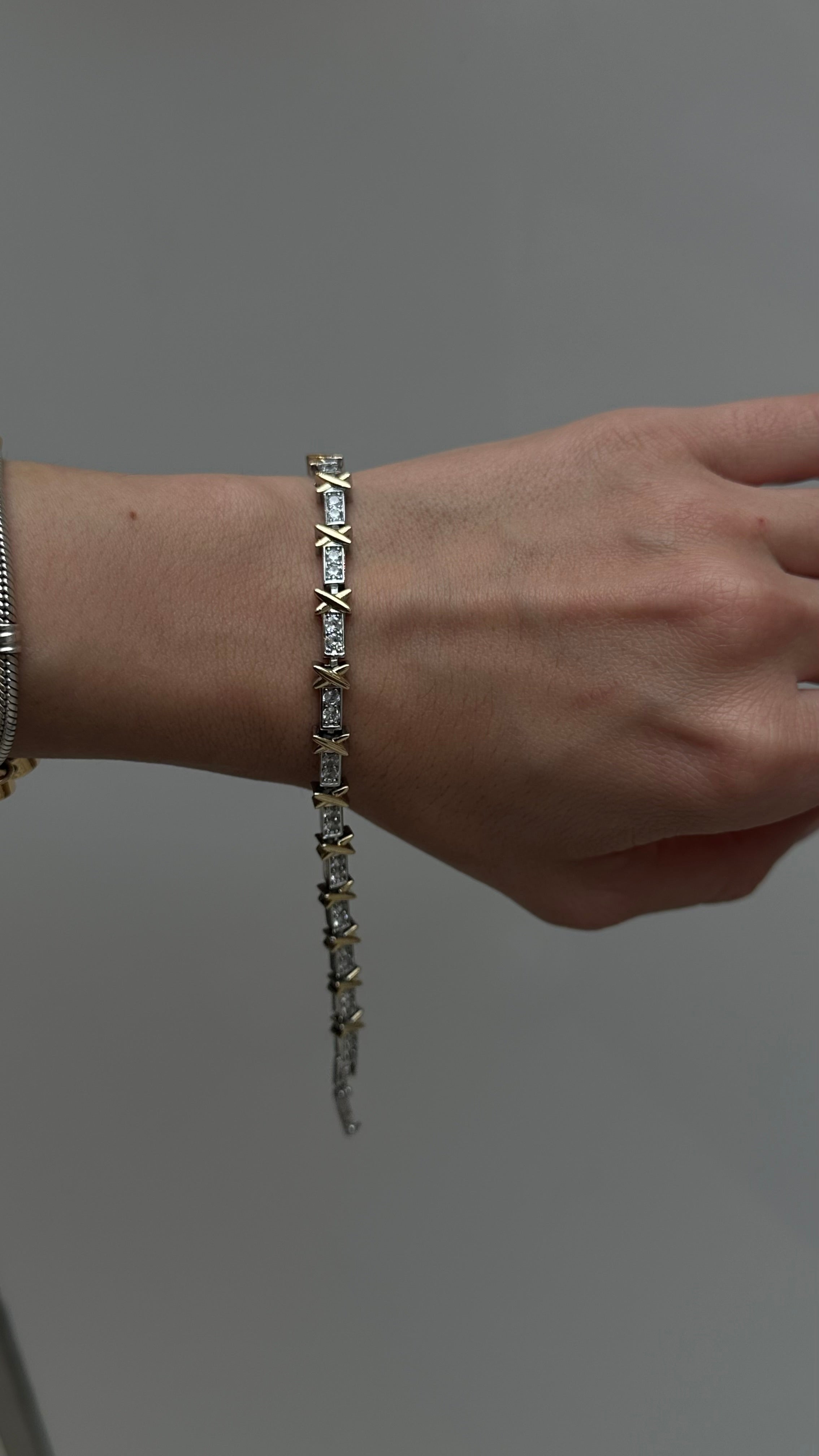 Designer X silver and gold bracelet