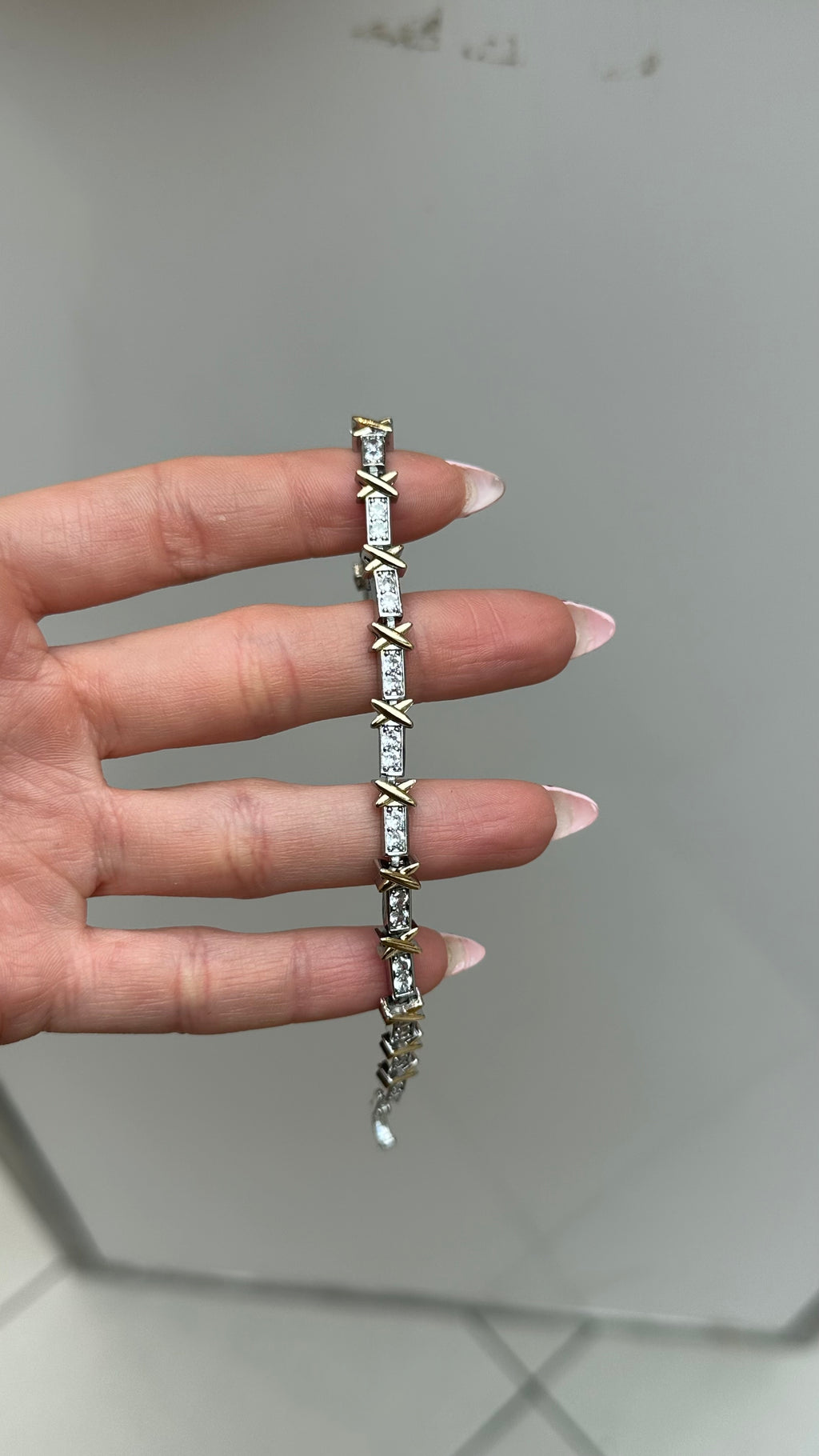 Designer X silver and gold bracelet