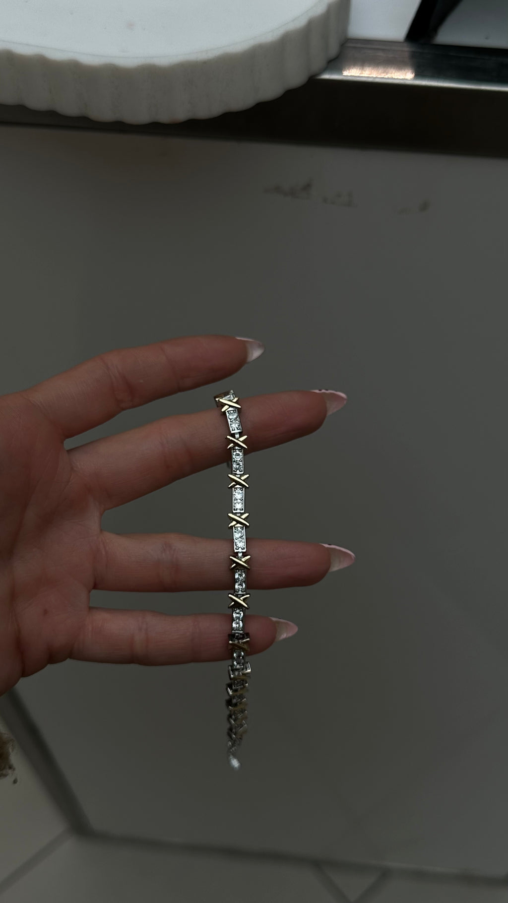 Designer X silver and gold bracelet