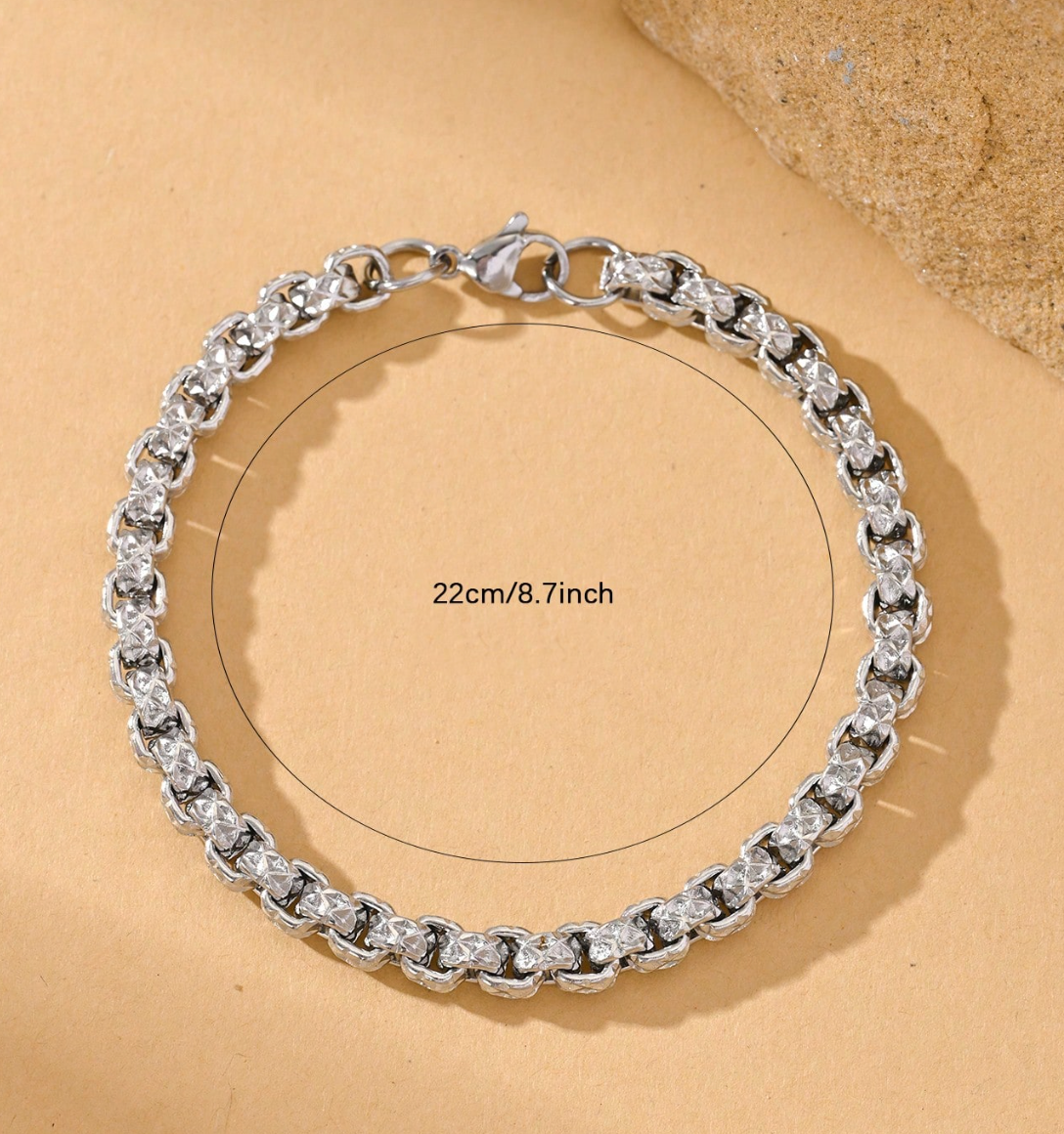 Stainless Steel Carving Diamond Patterns Bracele For Men