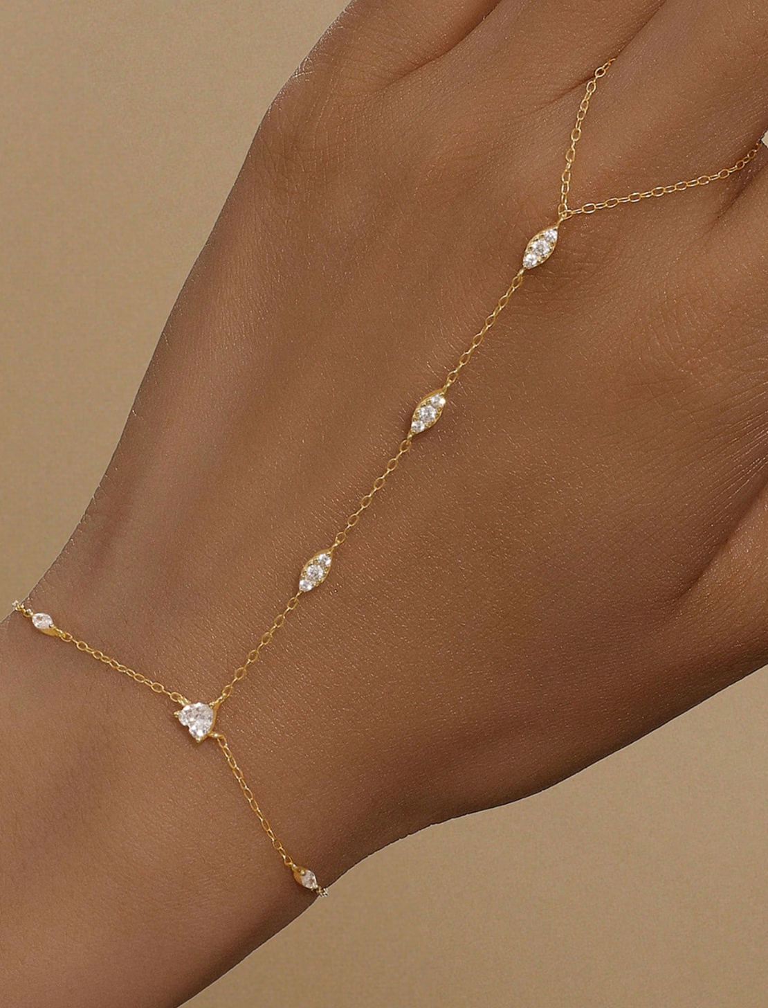 925 Sterling Silver Dainty Devil's Eye Ring Bracelet Hand Chain