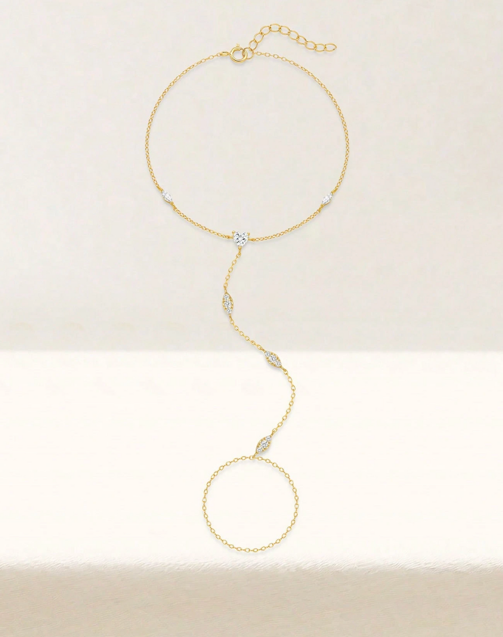 925 Sterling Silver Dainty Devil's Eye Ring Bracelet Hand Chain