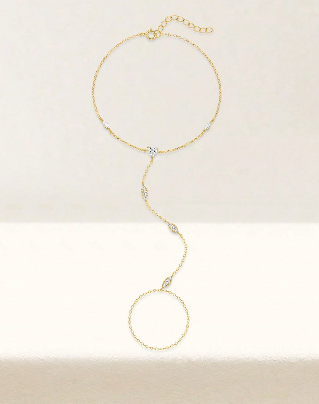 925 Sterling Silver Dainty Devil's Eye Ring Bracelet Hand Chain