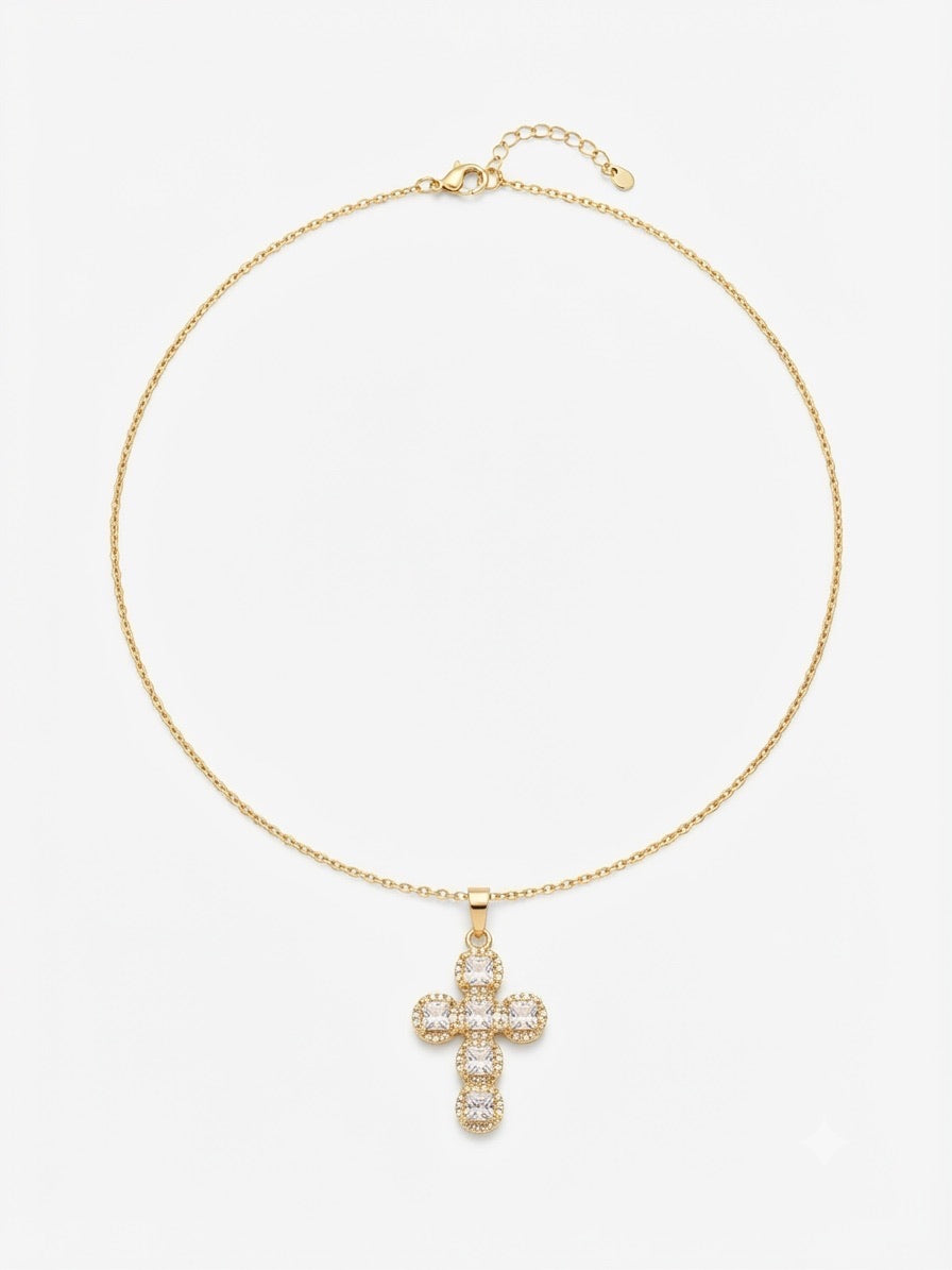 Noor Zircon Cross Necklace