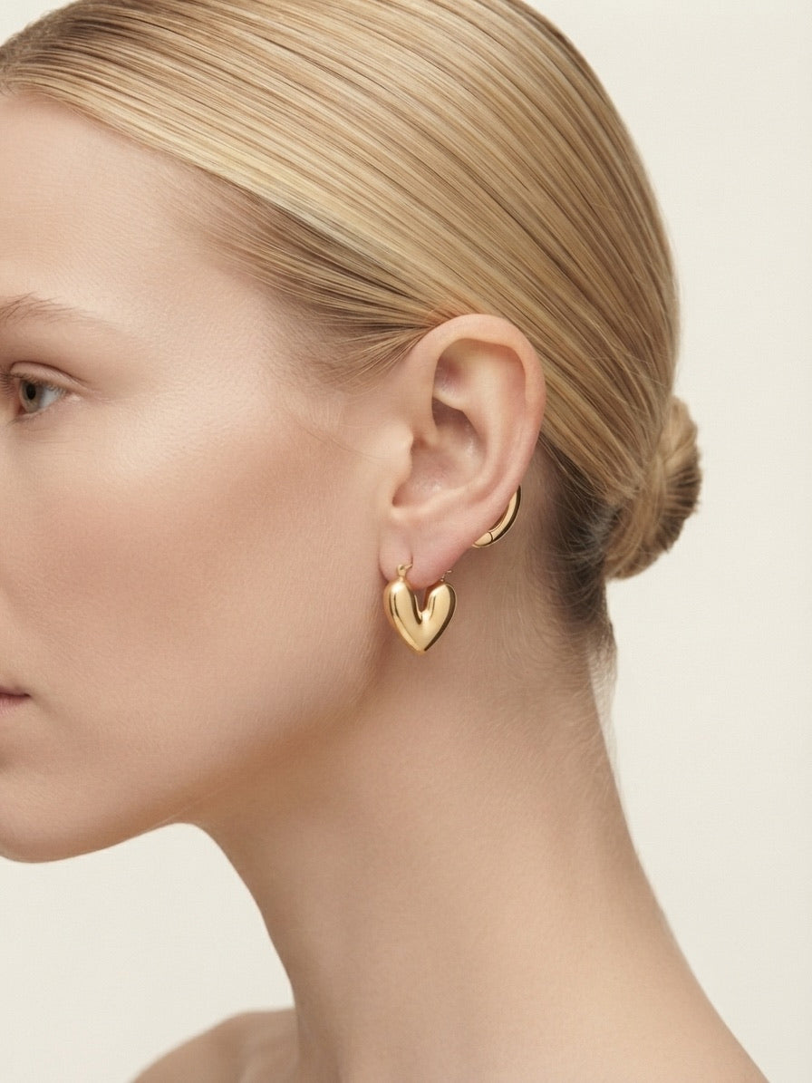 Amora Heart Hoop Earrings