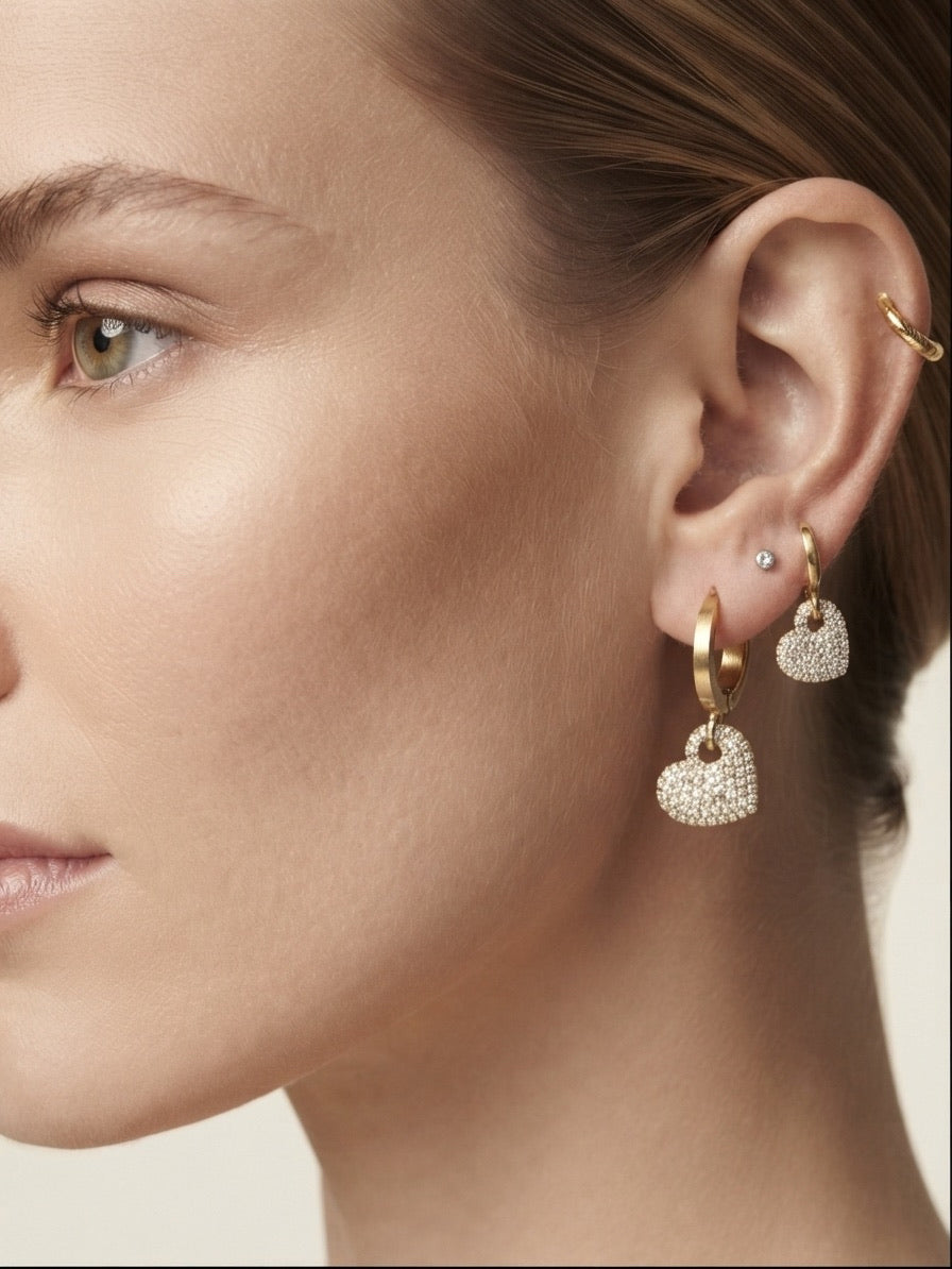 Valentina Heart Hoop Earrings