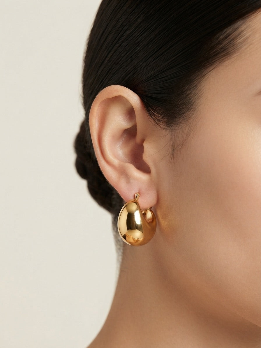 Aurelia Drop Hoop Earrings