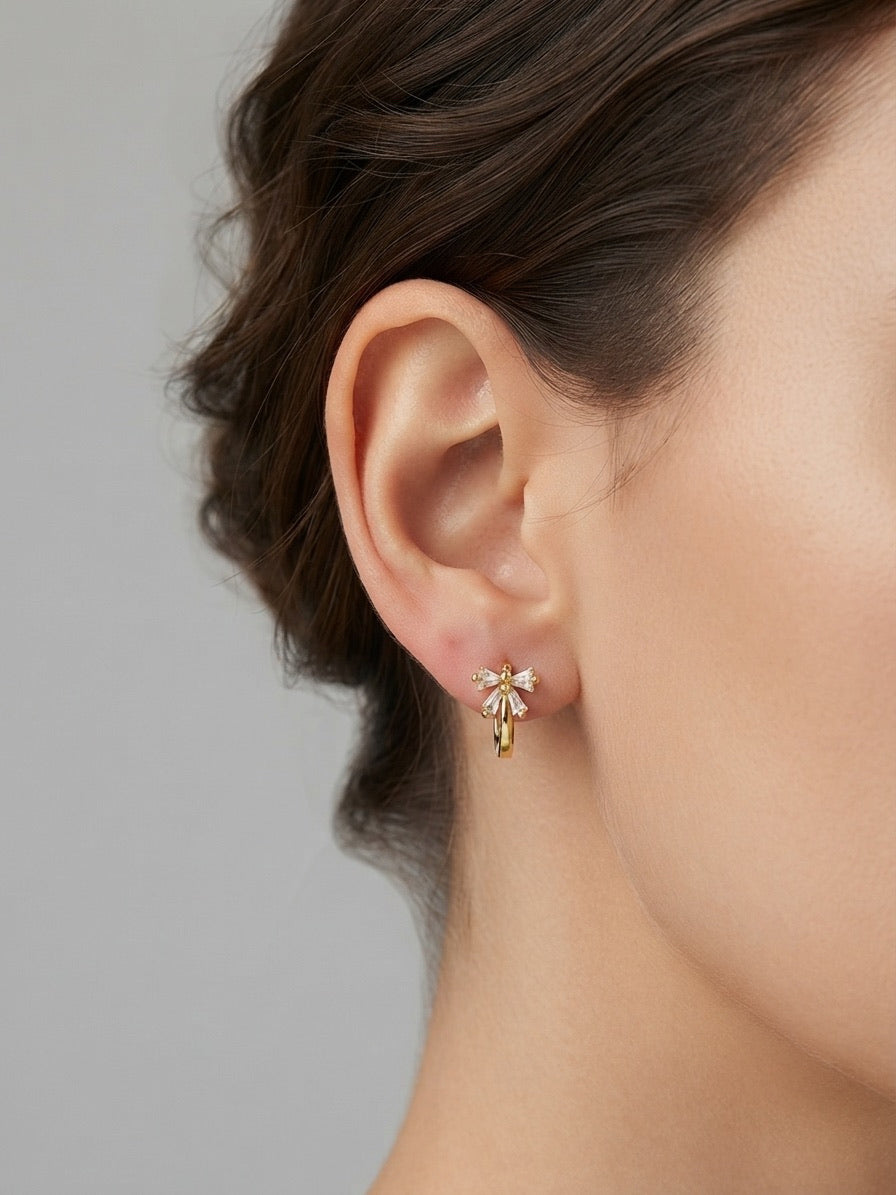 Colette Bow Hoop Earrings