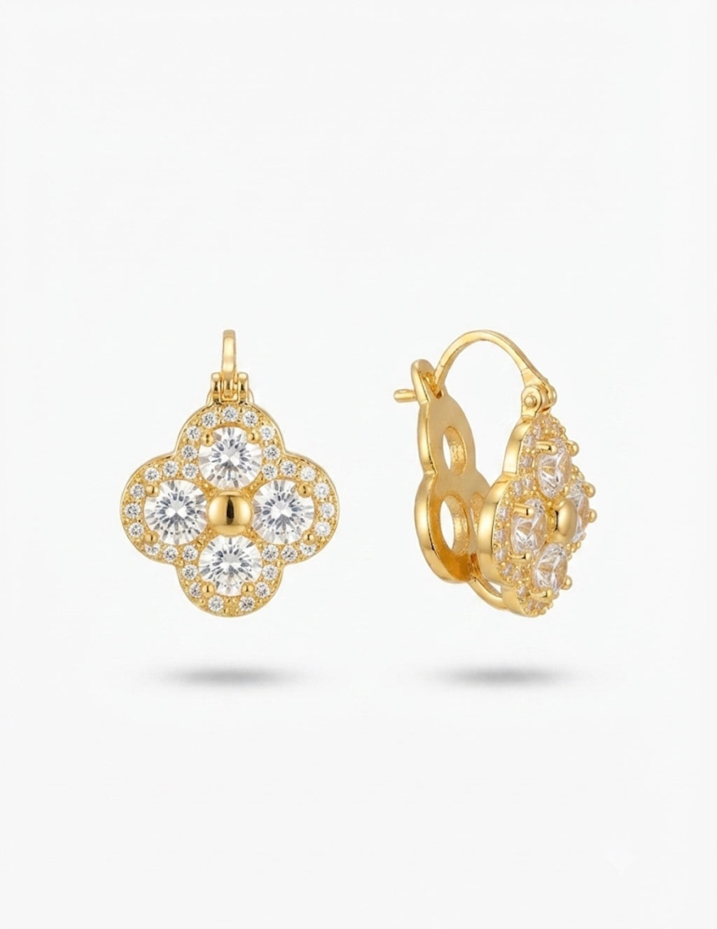Elara Clover Hoop Earrings