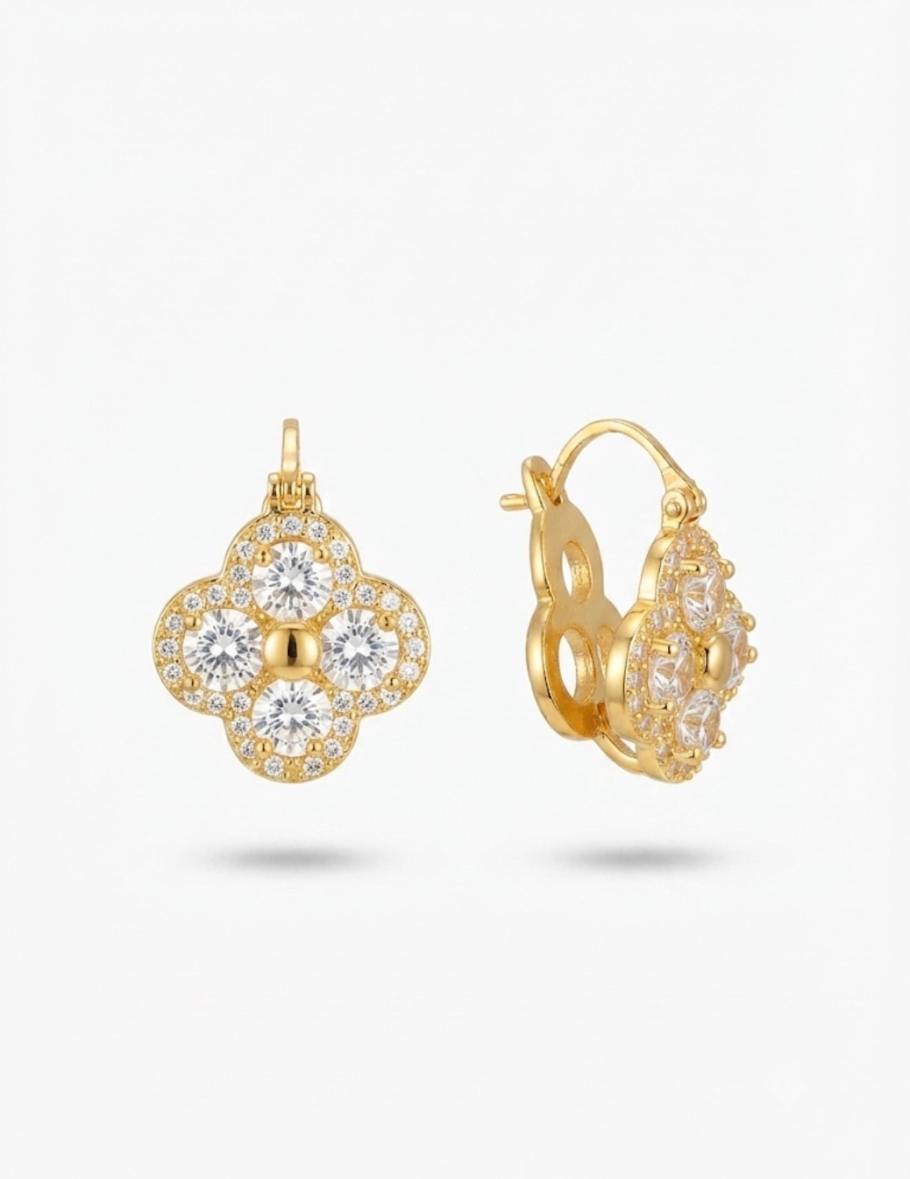 Elara Clover Hoop Earrings