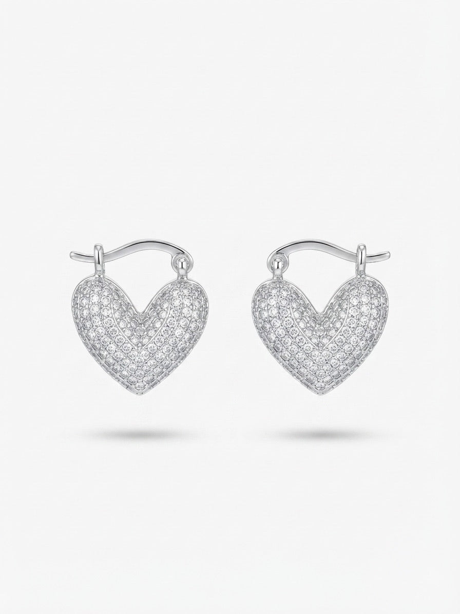 Amour Heart Hoop Earrings