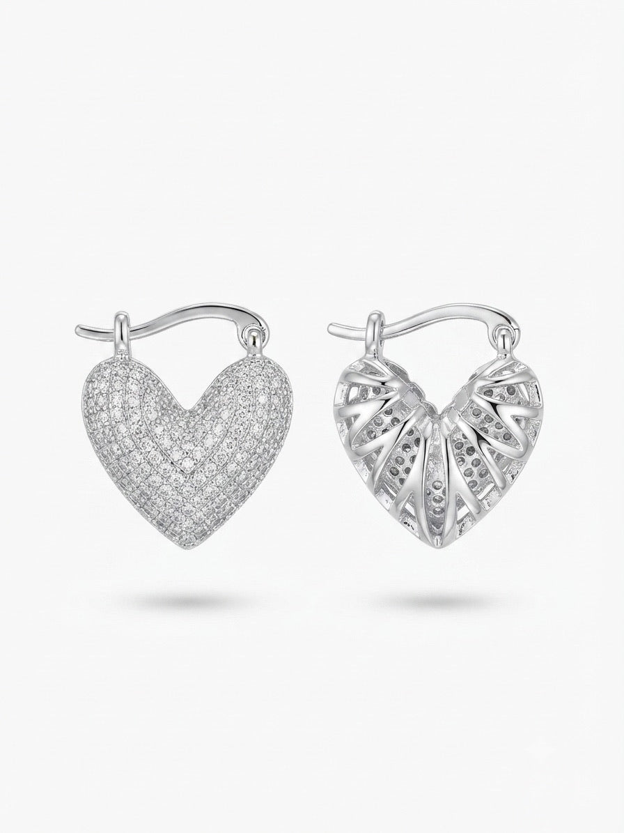 Amour Heart Hoop Earrings