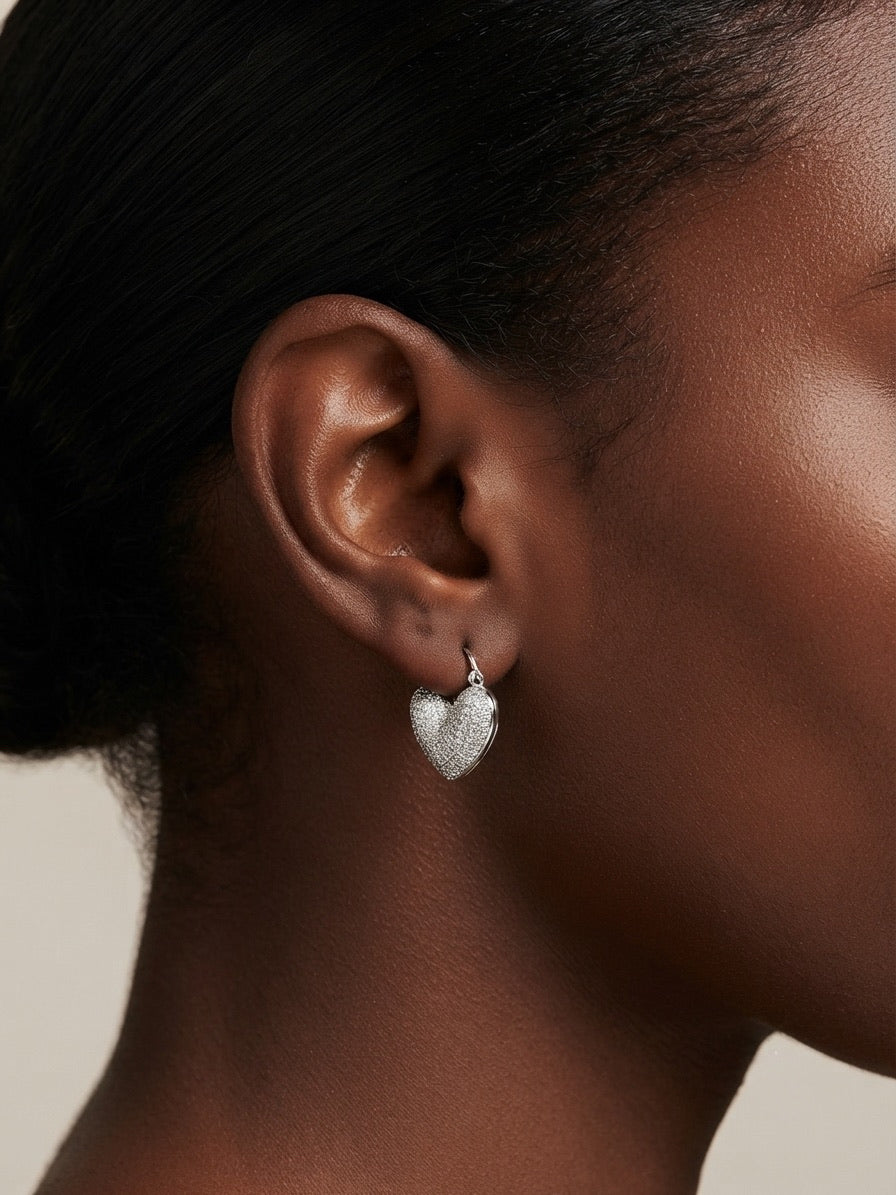 Amour Heart Hoop Earrings