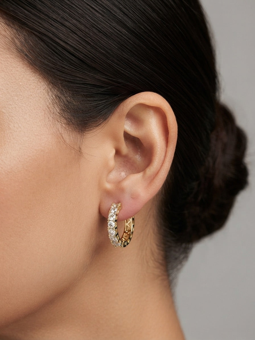 Vera Zircon Hoop Earrings