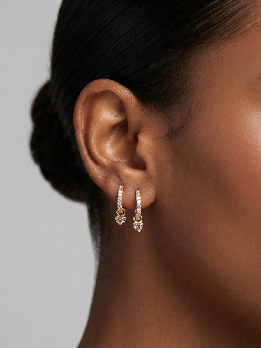 Rosalie Heart Hoop Earrings