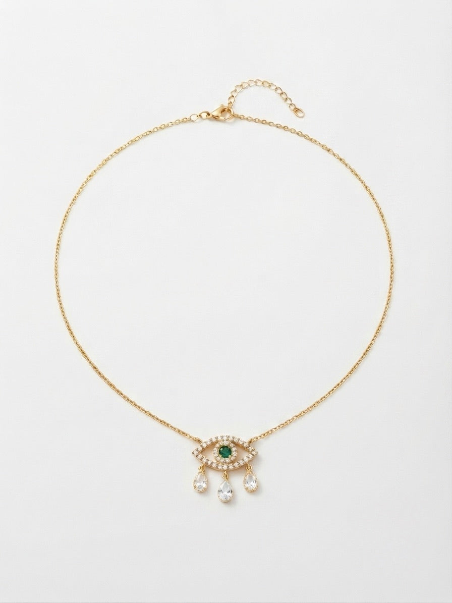 Emerald Evil Eye Necklace