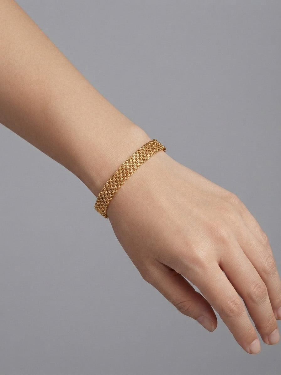 Elara Woven Silver Bracelet