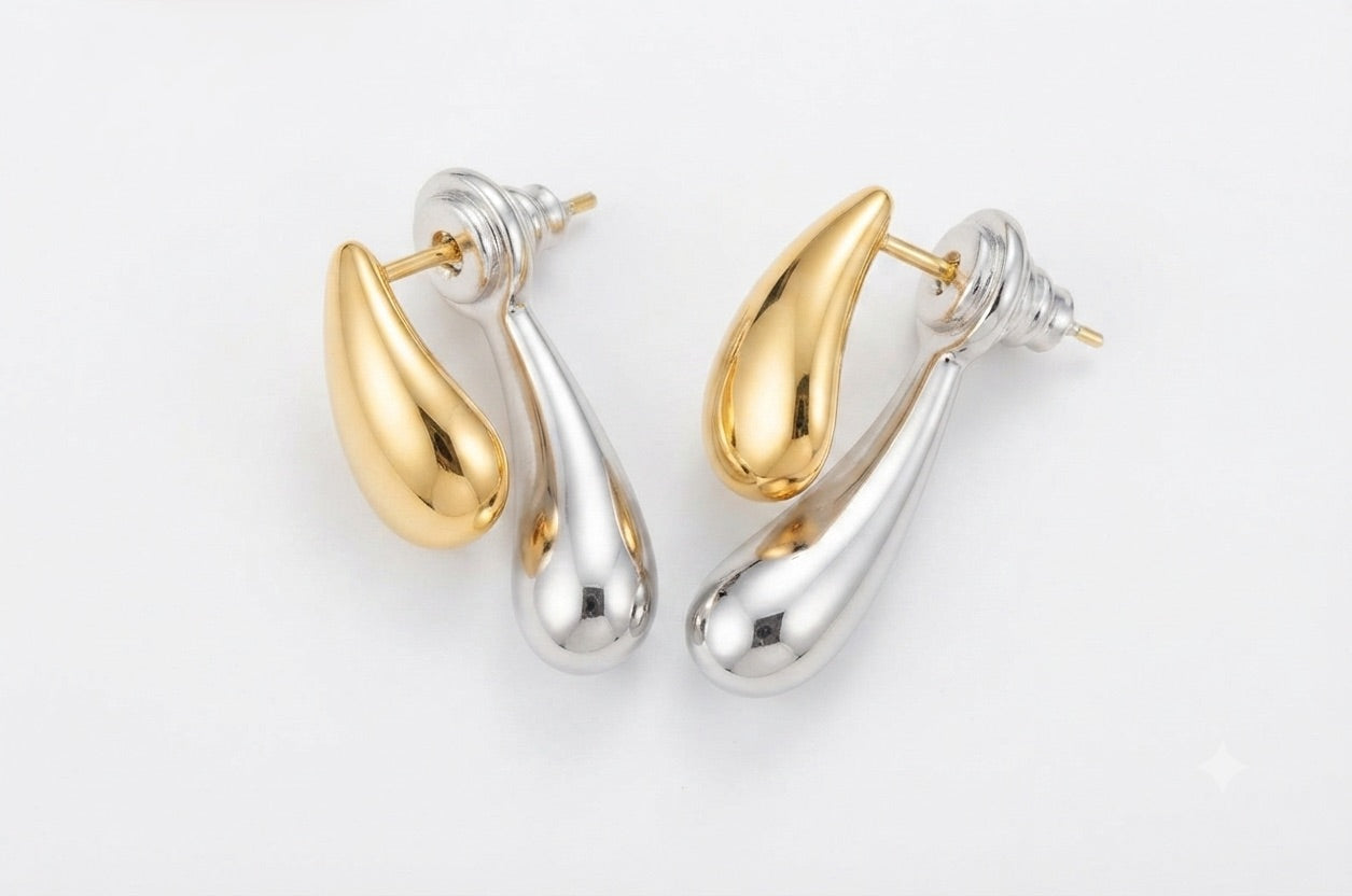 Duo Drop Chunky Earrings
