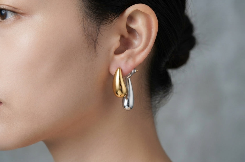 Duo Drop Chunky Earrings