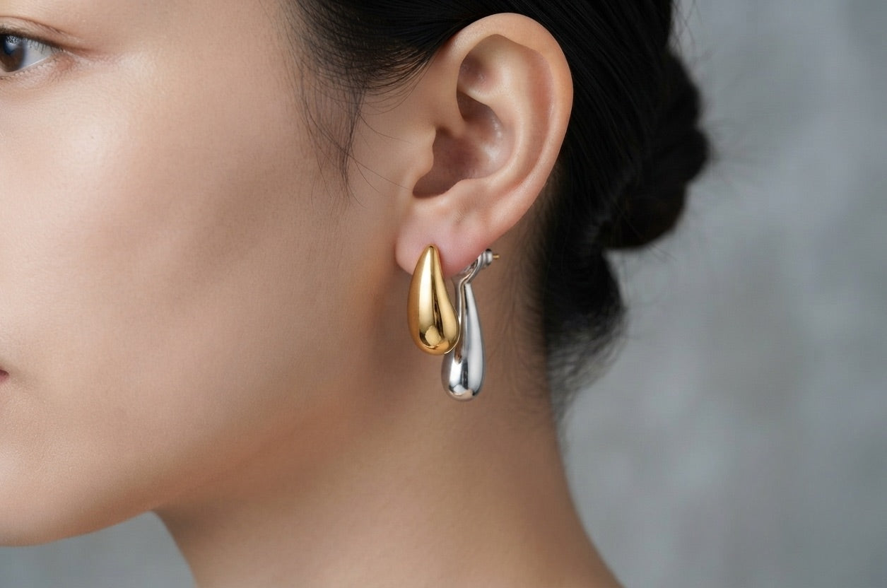 Duo Drop Chunky Earrings